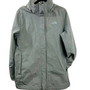 THE NORTH FACE "DRYVENT" HOODED PARKA Gray Color LARGE EUC zip pockets rain coat
